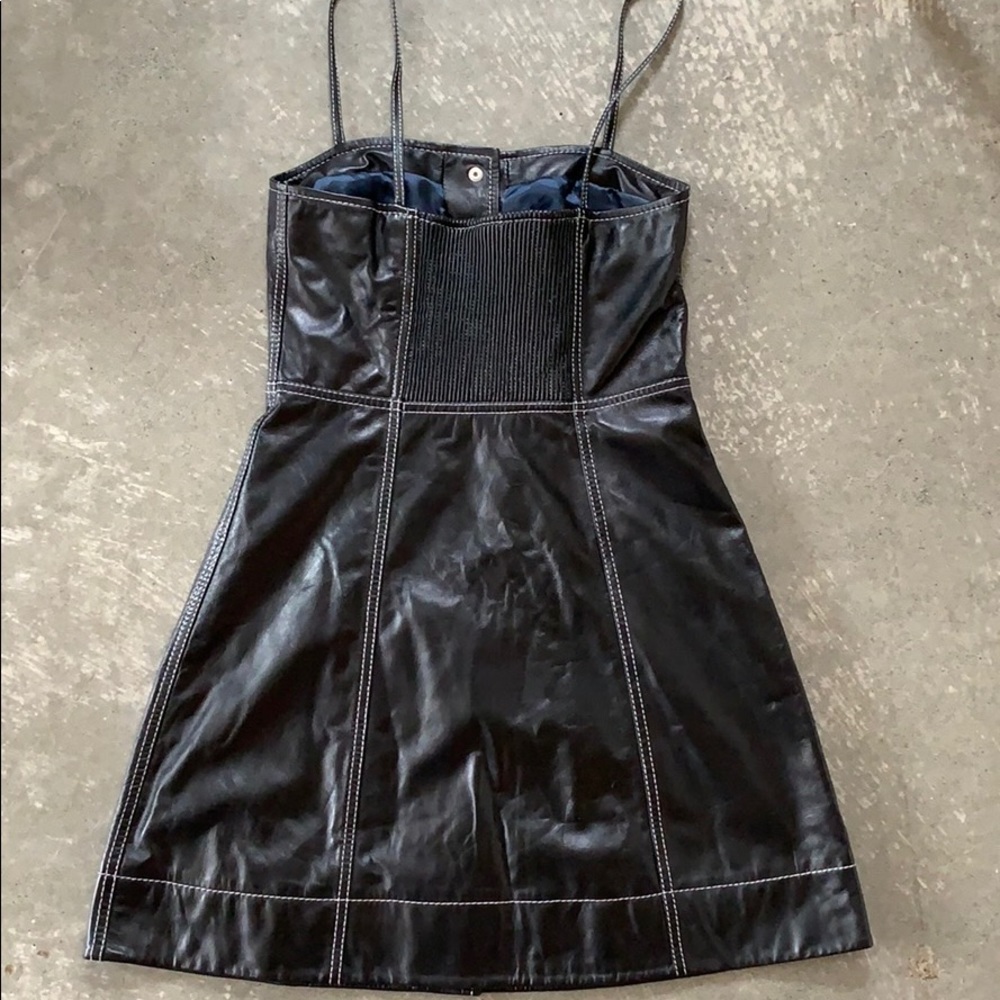 Ganni Leather Mini Dress NWT sz XS - Picture 2 of 8